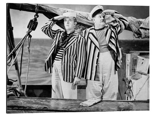 Alubild Stan Laurel, Oliver Hardy in "Auf hoher See", 1940