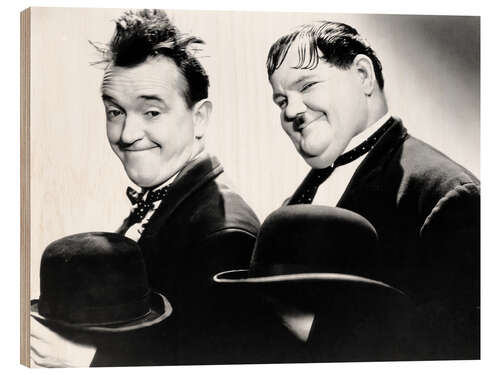 Wood print Stan Laurel, Oliver Hardy in "Way Out West", 1937