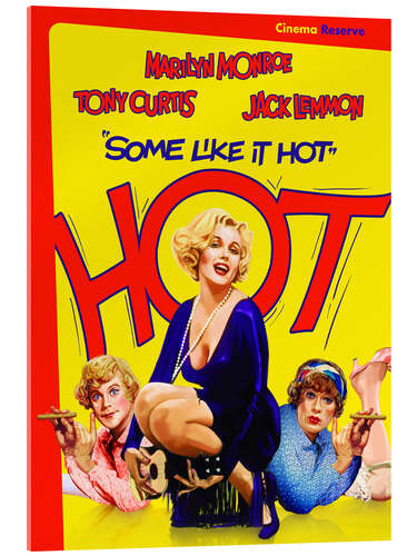 Akrylbilde Some Like It Hot - Jack Lemmon, Marilyn Monroe, Tony Curtis