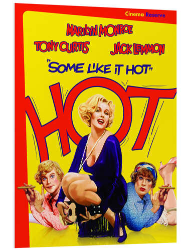 Foam board print Some Like It Hot - Jack Lemmon, Marilyn Monroe, Tony Curtis