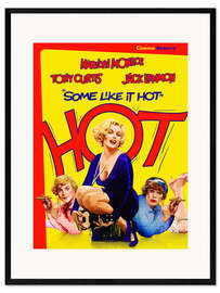 Impressão artística com moldura Some Like It Hot - Jack Lemmon, Marilyn Monroe, Tony Curtis