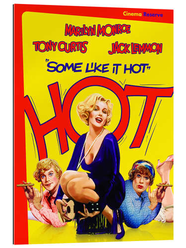 Tableau en plexi-alu Some Like It Hot - Jack Lemmon, Marilyn Monroe, Tony Curtis