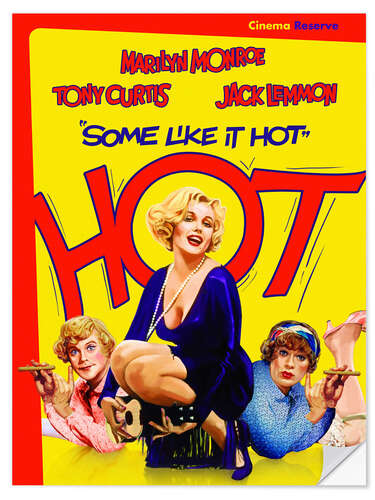 Naklejka na ścianę Some Like It Hot - Jack Lemmon, Marilyn Monroe, Tony Curtis