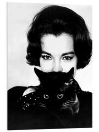 Galleriataulu Romy Schneider and Black Cat, 1965