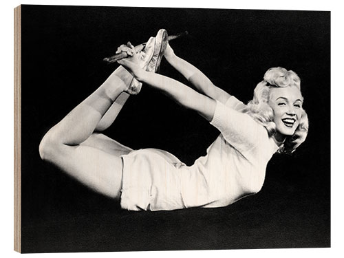 Tableau en bois Marilyn Monroe working out, 1948