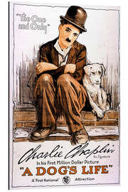 Tableau en aluminium Charlie Chaplin - A Dog's Life