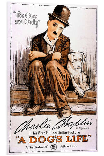 Tableau en PVC Charlie Chaplin - A Dog's Life