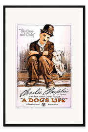 Gerahmter Kunstdruck Charlie Chaplin - Ein Hundeleben (engllsch)