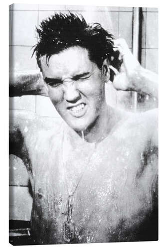 Canvas print Elvis Presley under the Shower in "G.I. Blues", 1960