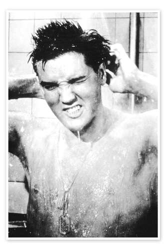 Poster Elvis Presley under the Shower in "G.I. Blues", 1960