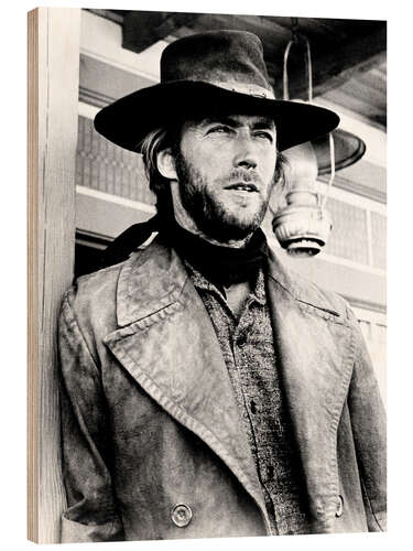 Tableau en bois Clint Eastwood in "High Plains Drifter", 1973