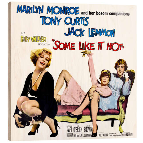 Wood print Some Like it Hot, 1959