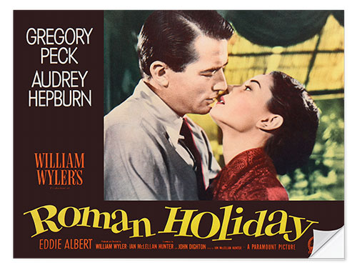 Vinilo para la pared Gregory Peck, Audrey Hepburn - Roman Holliday