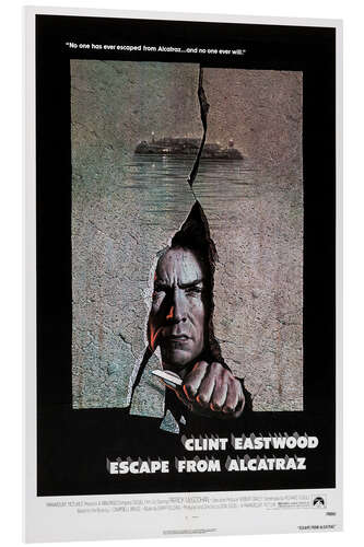 Print på skumplade Clint Eastwood - Escape from Alcatraz, 1979