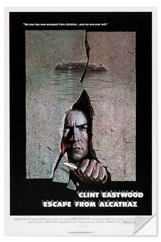 Wandsticker Clint Eastwood - Flucht von Alcatraz (englisch), 1979