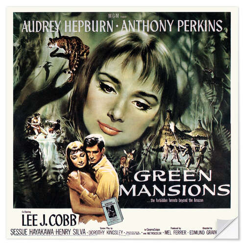 Selvklebende plakat Audrey Hepburn - Green Mansions, 1959