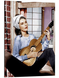 Cuadro de aluminio Audrey Hepburn plays the guitar in "Breakfast at Tiffany's"