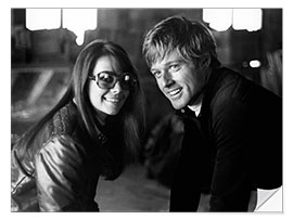 Selvklebende plakat Natalie Wood, Robert Redford in "Downhill Racer"