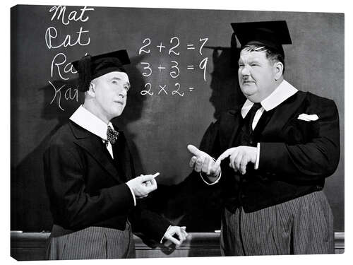 Canvas print Stan Laurel, Oliver Hardy in "A Chump At Oxford"