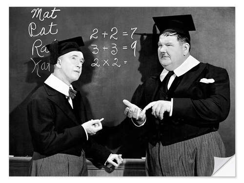 Naklejka na ścianę Stan Laurel, Oliver Hardy in "A Chump At Oxford"