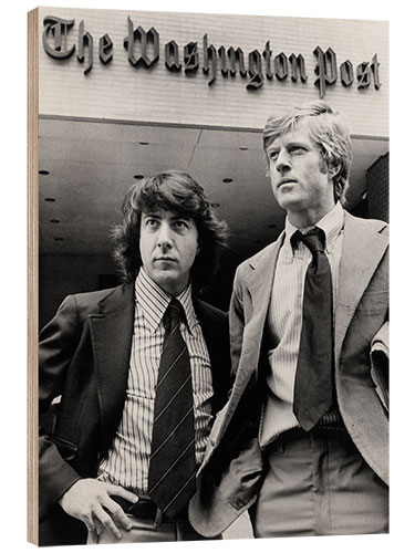 Wood print Dustin Hoffman, Robert Redford in "All The President's Men" II