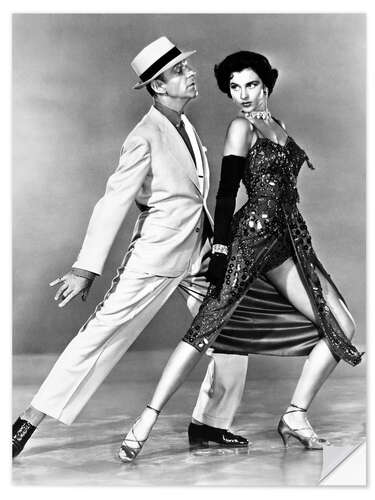 Selvklæbende plakat Fred Astaire, Cyd Charisse, 1953