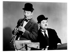 Acrylic print Stan Laurel, Oliver Hardy playing music