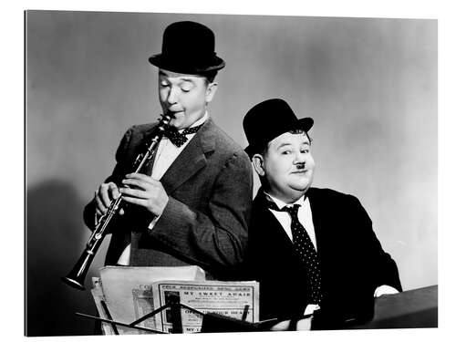 Galleriprint Stan Laurel, Oliver Hardy playing music