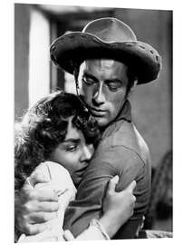 Foam board print Jennifer Jones, Gregory Peck in "Duel in the Sun", 1946