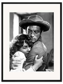 Gerahmter Kunstdruck Jennifer Jones, Gregory Peck in "Duell in der Sonne", 1946