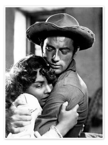 Poster Jennifer Jones, Gregory Peck in "Duel in the Sun", 1946