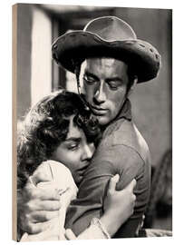 Holzbild Jennifer Jones, Gregory Peck in &quot;Duell in der Sonne&quot;, 1946