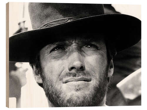 Wood print Clint Eastwood in "The Good, The Bad and The Ugly", 1966