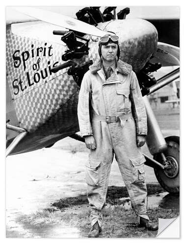 Selvklæbende plakat James Stewart in "The Spirit of St. Louis", 1957