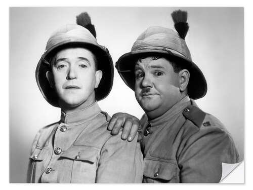 Wandsticker Laurel & Hardy in "Wir sind vom schottischen Infanterie-Regiment" II