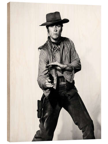 Quadro de madeira Clint Eastwood Gunslinger