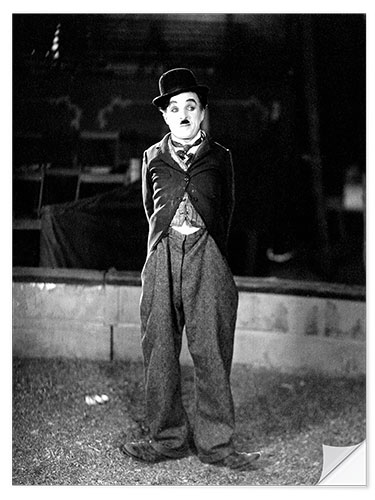 Selvklebende plakat Charlie Chaplin in "The Circus", 1928