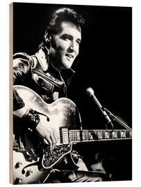 Quadro de madeira Elvis Presley on Guitar, 1968