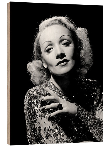 Trätavla Portrait of Marlene Dietrich