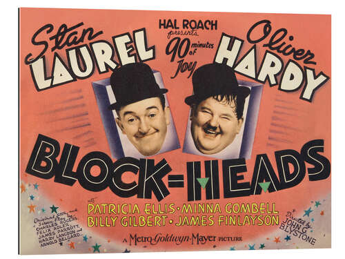 Cuadro de plexi-alu Stan Laurel, Oliver Hardy in "Block-Heads", 1938