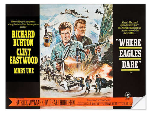 Naklejka na ścianę Clint Eastwood and Richard Burton in "Where Eagles Dare"