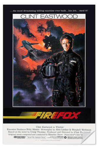 Selvklebende plakat Clint Eastwood - Firefox, 1982