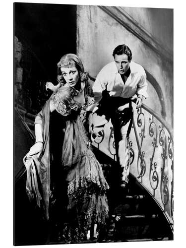 Print på aluminium Vivien Leigh and Marlon Brando, 1951
