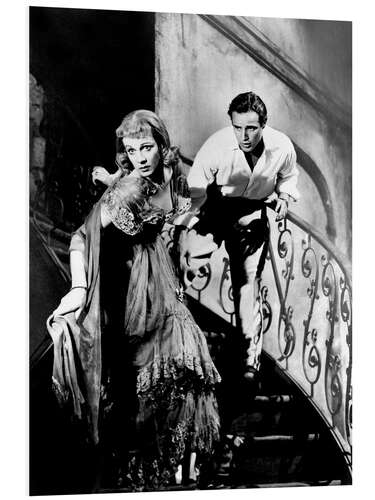 Foam board print Vivien Leigh and Marlon Brando, 1951