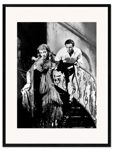 Ingelijste kunstdruk Vivien Leigh and Marlon Brando, 1951