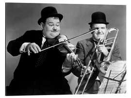 Cuadro de aluminio Oliver Hardy and Stan Laurel playing instruments