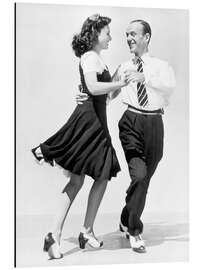 Cuadro de aluminio Paulette Goddard and Fred Astaire dancing, 1940