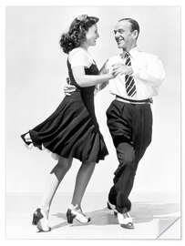 Sticker mural Paulette Goddard and Fred Astaire dancing, 1940