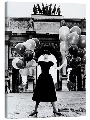 Canvas print Audrey Hepburn, in a Givenchy Cocktail Dress, 1957