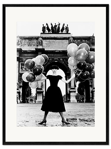 Gerahmter Kunstdruck Audrey Hepburn, in a Givenchy Cocktail Dress, 1957
